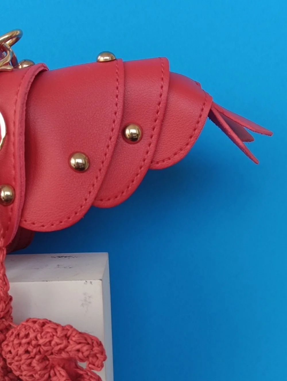 Red Lobster Crossbody Bag with Charm - Women Accessories Size15×5×4